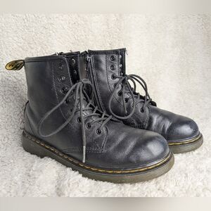 DR MARTENS 1460J For Kids Size 3 Black Leather Caoutchouc Soles